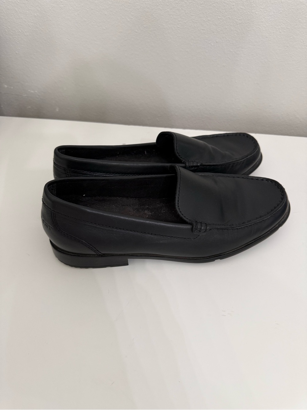 Rockport Walkability Dress Shoes Black Leather Loafers Men’s 8.5 Comfort Slip On